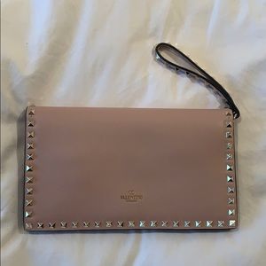 Vegan leather rock stud clutch